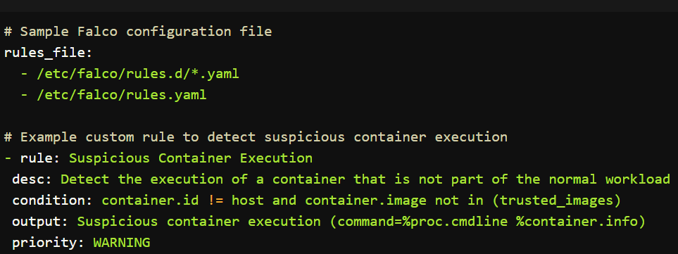 Falco rules for Kubernetes Security Tools